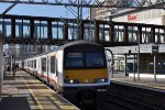 Outbound EMU's come into the station